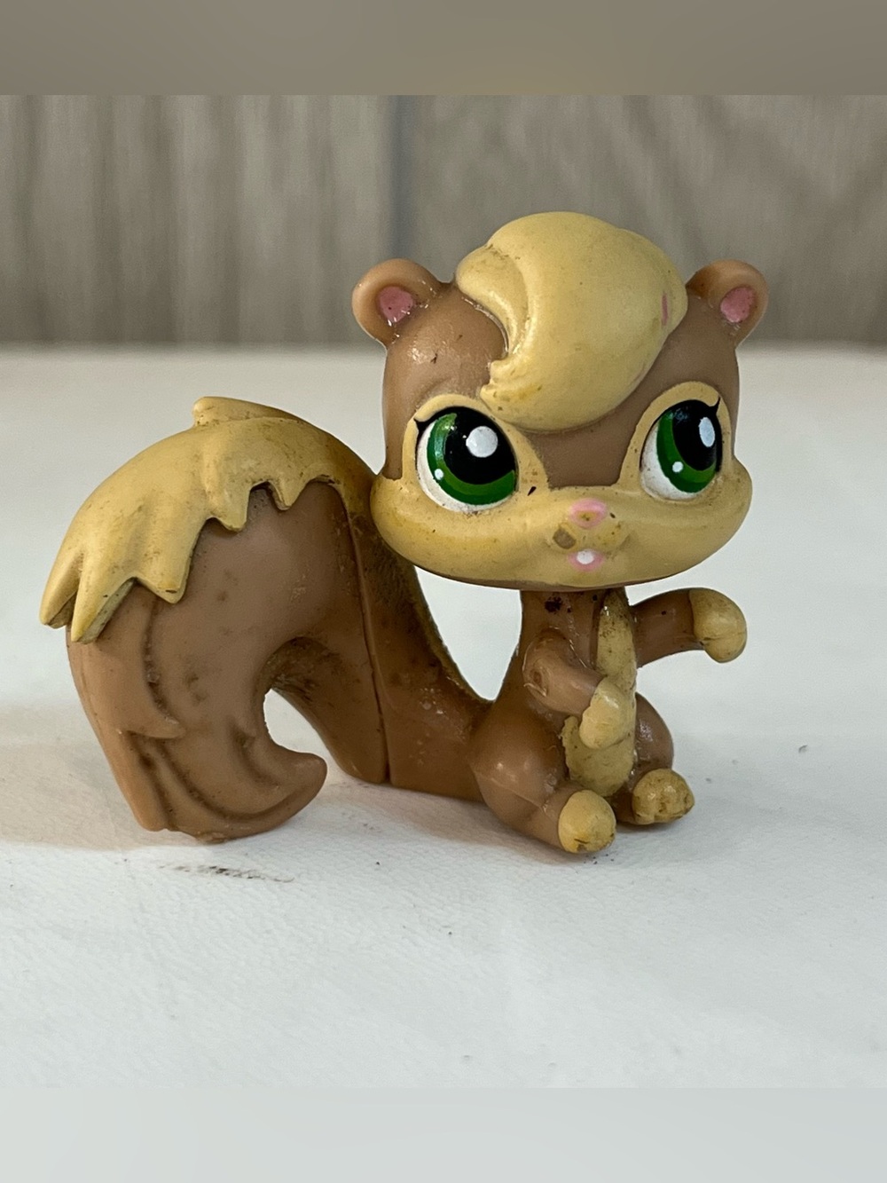 LPS Littlest Pet Shop Brown/Tan Squirrel #1507 Green Dot Eyes Chipmunk